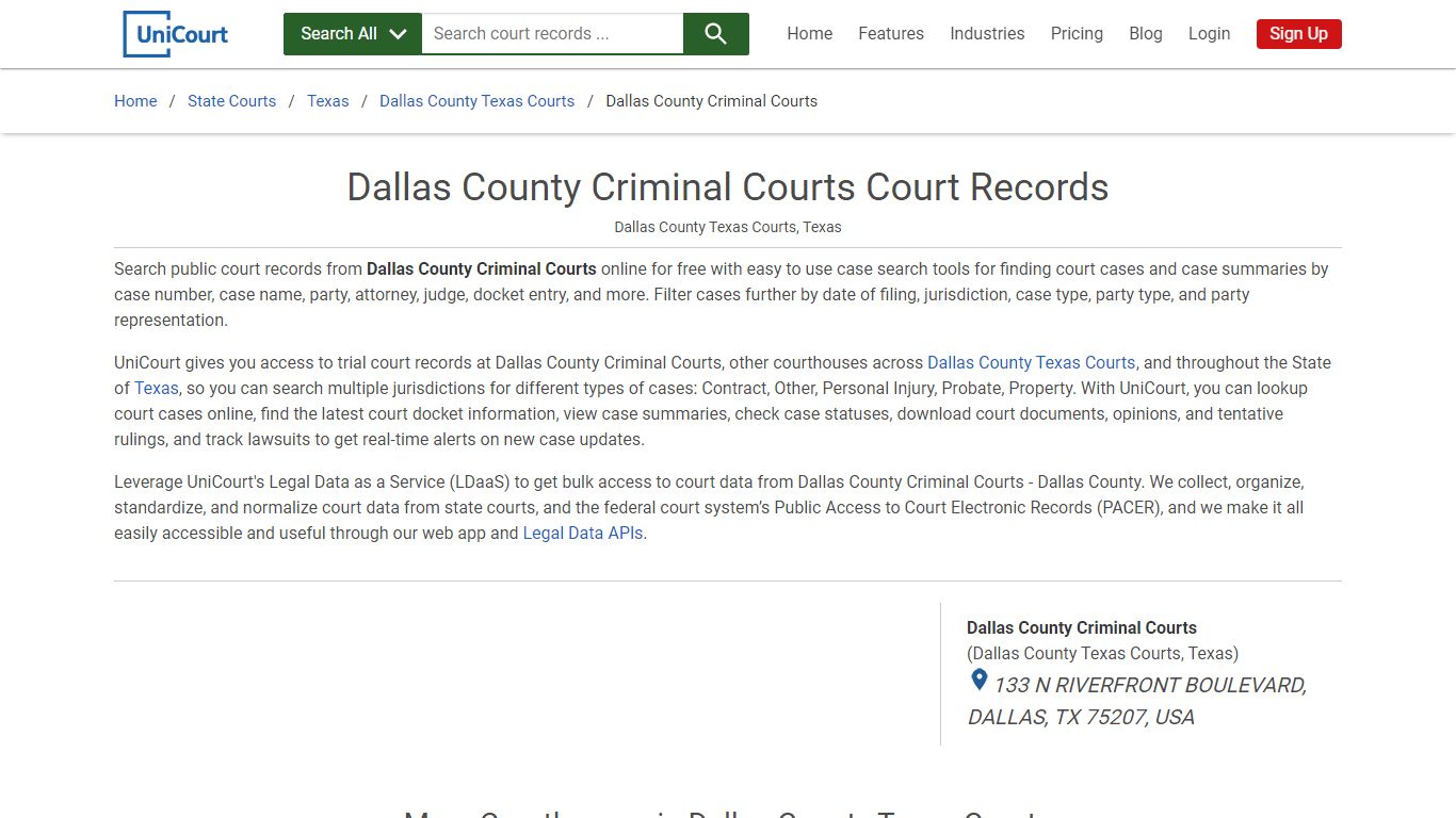 Dallas County Criminal Courts Court Records | Dallas ...